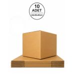 60x40x40cm 10 ADET Çift Oluklu Kalın Karton Koli Kutu (Ev Taşıma-Kargo-Taşınma-Çeyiz)