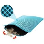 60X42 Cm Elekli Kedi Tuvalet Önü Paspası Kedi Paspası Turkuaz