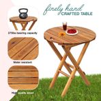 60x50x40 cm Ahşap Katlanır Yuvarlak Kamp Masası | Piknik, Bahçe ve Balkon | Kolay Taşımalı - Doğal Bambu Rengi