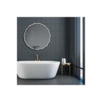 60x60 Dalgalı Asimetrik Duvar Aynası/Konsol Aynası/Makyaj Aynası Beyaz 60 x 60