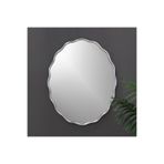 60x90 Dalgalı Oval Duvar Dekor AynasıKonsol Aynası Gümüş 60 x 90