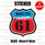 61 Trabzon 2 Adet Plaka Sticker - İl Sehir Rota Etiket - Kask Motosiklet Otomobil Araba Pc Laptop Bilgisayar Cam Uyumlu