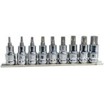 6195 1/2" Torx Bits Uçlu Lokma Anahtar Takımı 9 Parça Raylı
