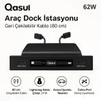 62Wtesla Model 3,Y,S,X Uyumlu, Usba Usbc,80 Cm Geri Çekilebilir Kablolu Araç Şarj İstasyonu
