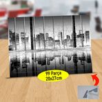 6312 Siyah Beyaz Şehir Manzarası 99 Parça Puzzle Yapboz Tablo