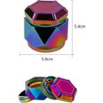 63MM Çok Renkli Altıgen Grinder Premium 4 Katmanlı Hexagon Manuel Kahve Baharat Öğütücü Parçalayıcı