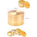 63MM Gold Grinder Premium 4 Katmanlı Çinko Alaşım Manuel Kahve Baharat Öğütücü Parçalayıcı
