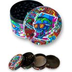 63MM Kurukafa Desenli Grinder Premium 4 Katmanlı Çinko Alaşım Manuel Kahve Baharat Öğütücü Parçalayıcı