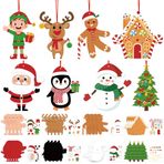 64 Adet Noel Süs El Sanatları Kendi Süs Kitinizi Yapın Noel El Sanatları Çıkartmaları ile Kendin Yap Noel Kesimleri Kardan Adam Noel Ağacı Zencefilli Kurabiye El Sanatları Noel Ağacı Parti Malzemeleri