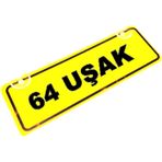 64 USAK Yazılı Sarı Dekor Plaka Sök Tak Pratik yeni nesil