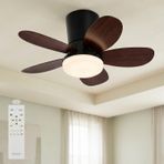 64cm Modern Goes Uzaktan Kumandalı 5 Kanatlı Tavan Vantilatörü Ve Led Lamba Işık 42W Siyah-Kiraz