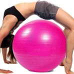 65 Cm Fuşya Pilates Topu Ve Şişirme Pompası, Yoga Plates Egzersiz Topu Ball