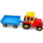 65 cm Römorklu Oyuncak Traktör – Büyük Boy, Hareketli Tekerlekli, Sök-Tak Römorklu - Çok Renkli