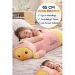 65 Cm Uzun Peluş Ördek Yastık Uyku Arkadaşı Yumuşak Oyuncak Çocuk Hamile Destek Pembe Sarı