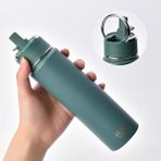 650 ml Paslanmaz Çelik Termos Matara - 4 Renk (Krem, Yeşil, Siyah, Mavi) - Sıcak ve Soğuk Tutan