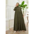 6531-Berlin Kapşonlu Reglan Kollu Elbise Haki