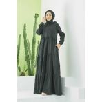 6531-Modal Kapşonlu Reglan Kollu Elbise Siyah
