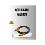 65w 4 Ü 1 Arada Örgülü Hızlı Şarj Kablosu Usb-c Usb-a Çoklu Şarj Dayanıklı