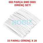 660 Parça Smd 0805 Direnç Seti 0.125 Watt 1ohm 1Megaohm Resistör