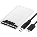 6642 2.5" USB 3.0 Harici SSD Harddisk Şeffaf Taşınabilir HDD Sata Kutusu USB 3.0 Ile 5 Gbps A Kadar Veri Aktarımı USB 2.0 Or 1.1destekli Tak-Çalıştır LED Işıklı 4tb (4000GB) Destekli