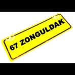 67 ZONGULDAK Yazılı Sarı Dekor Plaka Sök Tak Pratik yeni nesil