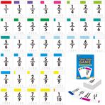 68 kırık tırmık kartlar, eğlenceli matematik oyunu – 1'den 1/12'ye kadar tüm kesirler – kesirleri karşılaştırın ve kolaylaştırın, okul için öğrenme malzemesi