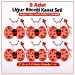 6&Amp;#39;Lı Uğur Böceği Ateş Böceği Kostüm Seti – Kanat Taç Asa