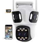 6K Ptz Wifi Ip Kamera 4 Lens Aı İnsan Algılama Wıfı Çift Ekran Cctv Güvenlik Koruma