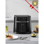 6l Airfryer, Çift Katmanlı Kaplama, Akıllı Kontrol, Buz Çözme, Hediye Lambader Siyah - Ahşap