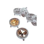 6'lı Ayaklı Kristal Cam Sunumluk Çerezlik Kase Sofra Sunum Kahvaltı Seti (8X8X5 CM)