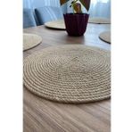 6'Lı Bambu Amerikan Servis Hasır 1. Kalite Örgü Yanmaz Tabak Tava Tencere Altlığı 34 x 34 cm