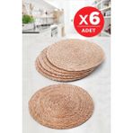 6lı Bambu Rattan El Yapımı Amerikan Servis Hasır Supla Masa Sofra Düzenleyici Tabak Altlığı - 30 x 30