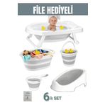 6'Li Bebek Kuvet Set (Fılelı) Cm-6 Parca Bebe Setı Katlanır