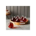 6'lı Borosilikat Cam Tombul Kulplu Çay Bardağı 180 ML