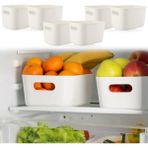 6'lı Buzdolabı Dolap Içi Düzenleyici Organizer Saklama Kabı Beyaz 6 X 4 Litre
