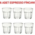 6'lı Cam Espresso Bardak Seti, Yükseklik 7 Cm, 100 Ml, Şeffaf, Evcit Kullanım - Seçenek 1