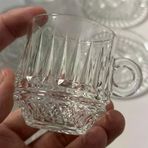6’lı Cam Kahve Fincanı Seti Şeffaf Çizgili Tasarım Tabaklı Espresso Türk Kahvesi Sunum Fincan Takımı 6 cm