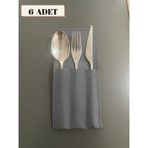 6'lı Çatal Bıçak Kılıfı - Antrasit - 8 x 13 cm