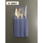 6'lı Çatal Bıçak Kılıfı - Lacivert - 8 x 13 cm