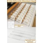 6'lı Çekmece Içi Baharatlık Düzenleyici Organizer, 30,5×13CM - Ahşap - Bej - Siyah - Seçenek 1