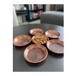6'lı Desenli Bakır Çerezlik - Kahvaltılık - Reçellik - Sunumluk Çerezlik Set (10 CM X 2,3 CM)