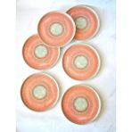 6'lı Desenli Seramik Pasta Tabağı Tatlı Sunum Tabak 21 Cm-Pinko