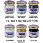 6'lı Epoksi Pigment Boya Seti Dark Epoksi Için 4 Adet Toz Sedefli - 2 Adet Sıvı Opak-transparan