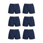 6'lı Gümüş İç Giyim 4020 Düğmeli Erkek Pamuklu Boxer (Lacivert, XL)