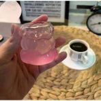 6’lı Kahve Yanı Üzüm Bardak Seti Bubble Bardak Bulut Bardak Sunum Bardağı 80 ml - Şeffaf