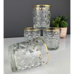 6'lı Kristal Meşrubat Bardağı 300 ml - Altın
