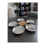 6'lı Kulpsuz Bakır Çerezlik-Kahvaltılık-Reçellik-Sunumluk Set (12 cm x 2,3 Cm)