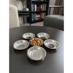 6'lı Kulpsuz Bakır Çerezlik-Kahvaltılık-Reçellik-Sunumluk Set (9 cm x 2,3 Cm)