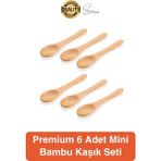 6'lı Mini Bambu Mama ve Baharat Kaşığı Seti Ahşap Çevre Dostu Mutfakta Reçel Bal Dondurma Çorba