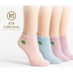 6'lı Paket Bambu Patik Çorap Özel Kokulu - Pembe - Mavi - Gül Kurusu - 35 - 40